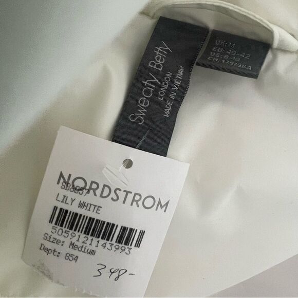 Sweaty Betty Down Puffer Jacket in Lily White US 8-10 Medium MSRP $348 - Picture 9 of 10